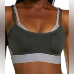 NATORI black/gray GRAVITY underwire full bust 32DDD athletic sports yoga bra NWT